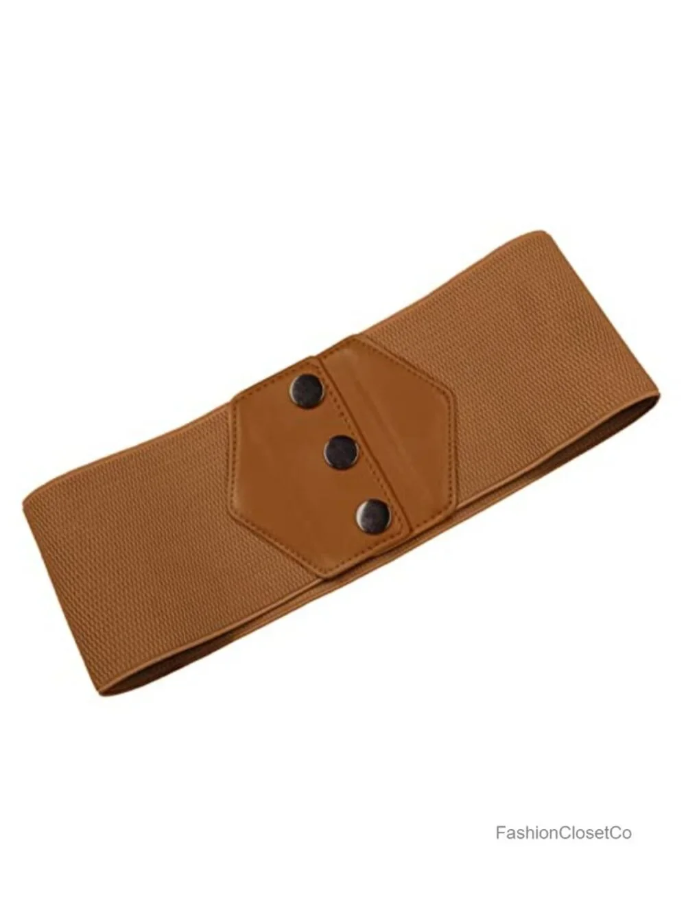 Wide Elastic Vintage Corset Waist Belt with Snap Button Closure Stretch